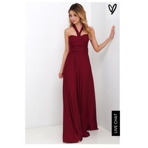 Lulus Always Stunning Convertible Dress -WINE